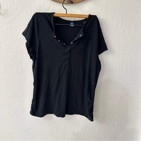 Old Navy Tops - Old Navy Maternity Ribbed Side Cinch Henley T Shirt XXL